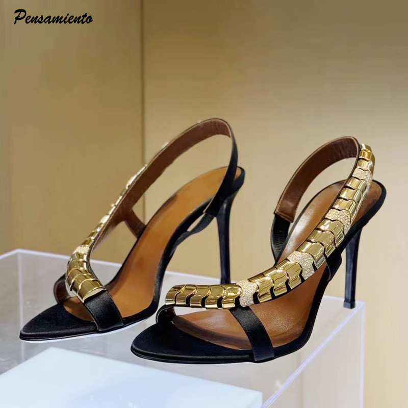 Summer Clothing Items - Sandalias de gladiador de satén con