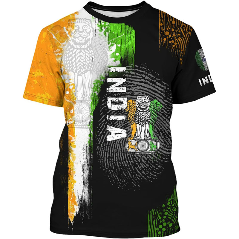 Summer Clothing India - India Flag Print T-shirt Men's Clothing