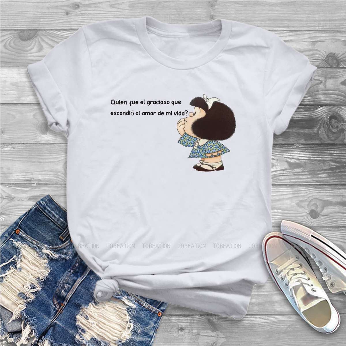 Summer Clothing Words - Ropa femenina con palabras esenciales, Mafalda