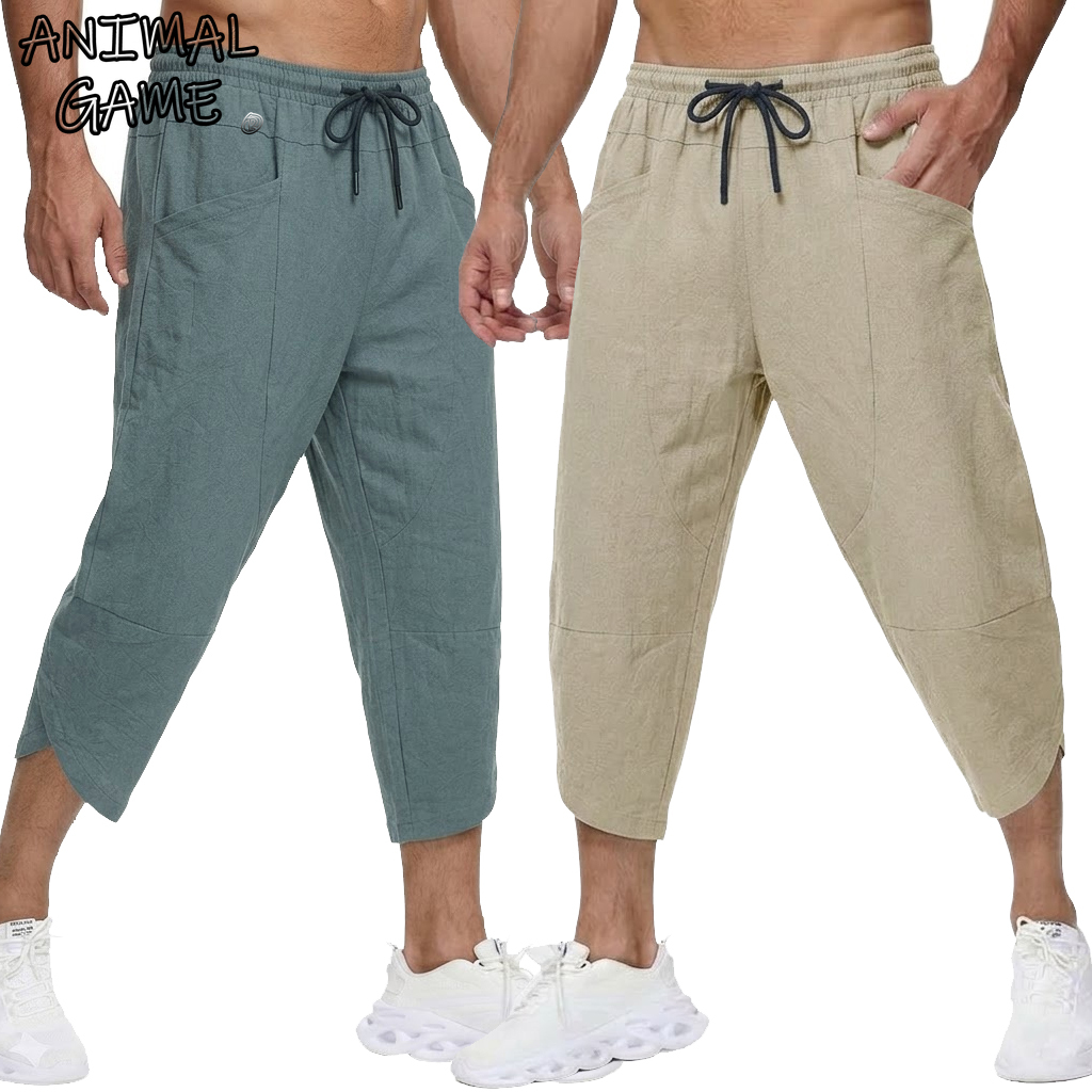 Summer Hiking Clothing - Pantalones cortos informales de lino para