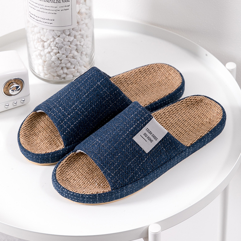 Summer Clothing Fabric - Pantuflas de Lino Transpirables para Hombre,
