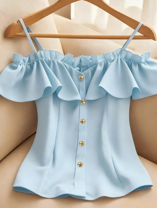 Summer Clothing Looks - Blusa ajustada con cuello en V
