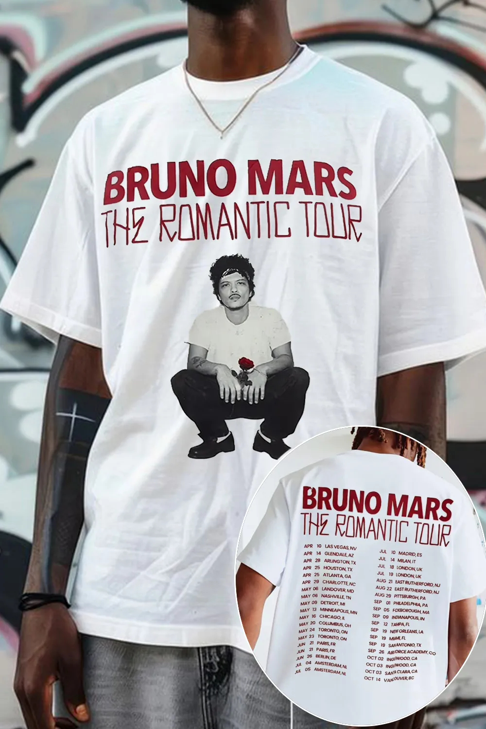 Summer Clothing Trends For Women 2026 - Camiseta gráfica Bruno Mars 2026 para