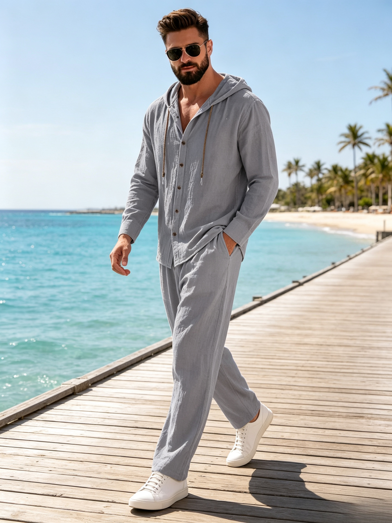 Summer Clothing Beach - Conjunto de 2 Piezas de Algodón