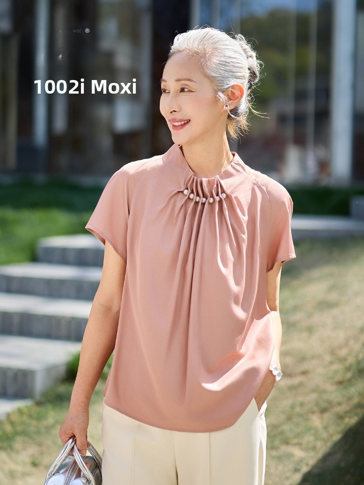 Summer Clothing Over 50 - Muzhi Camiseta fina de manga corta