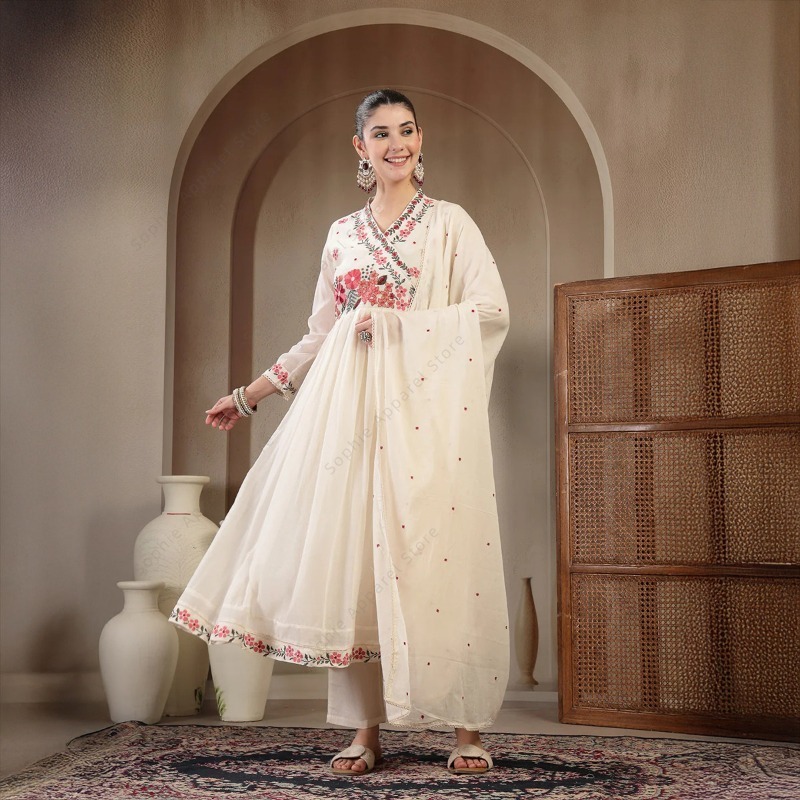 Summer Clothing India - Conjunto de Kurti Anarkali de Algodón