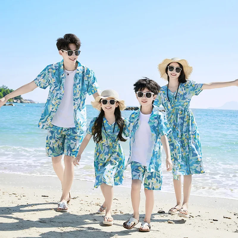 Summer Clothing Looks - Conjunto de camisas para padre e