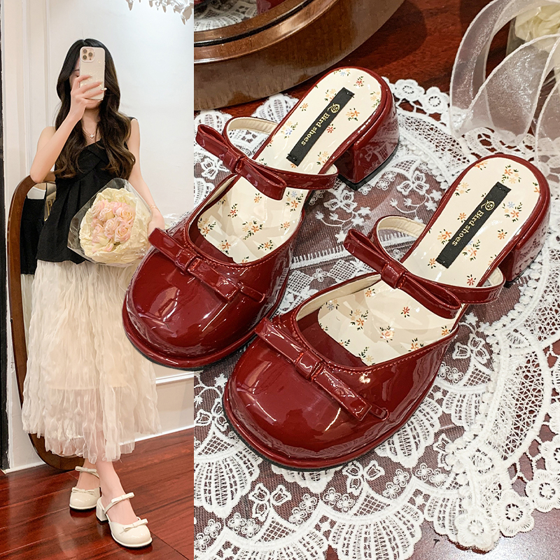 Summer Closet - Sandalias con lazo Mary Jane Baotou