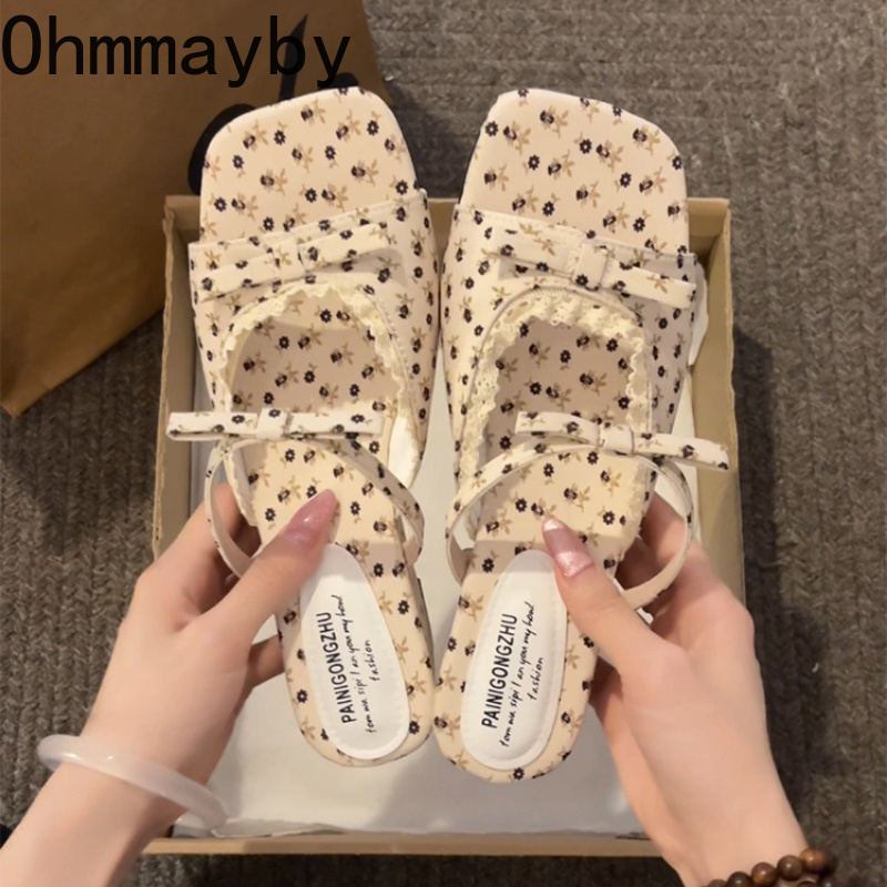 Sandalias de cuña florales de  - Summer Clothing Fabric reseña y precio