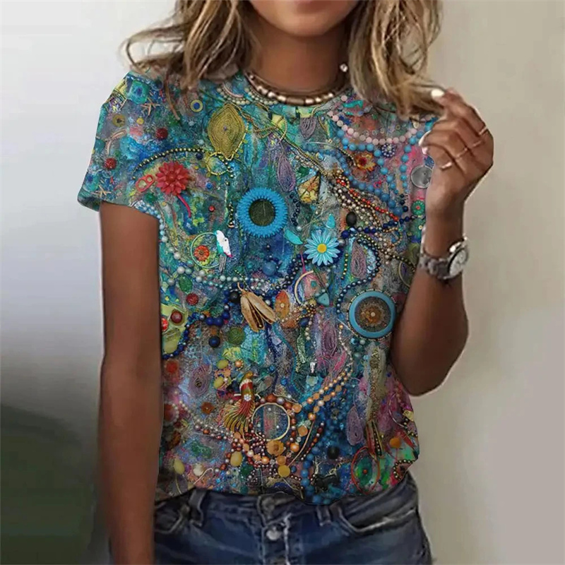 Camiseta con estampado Harajuk - Summer Clothing India reseña y precio