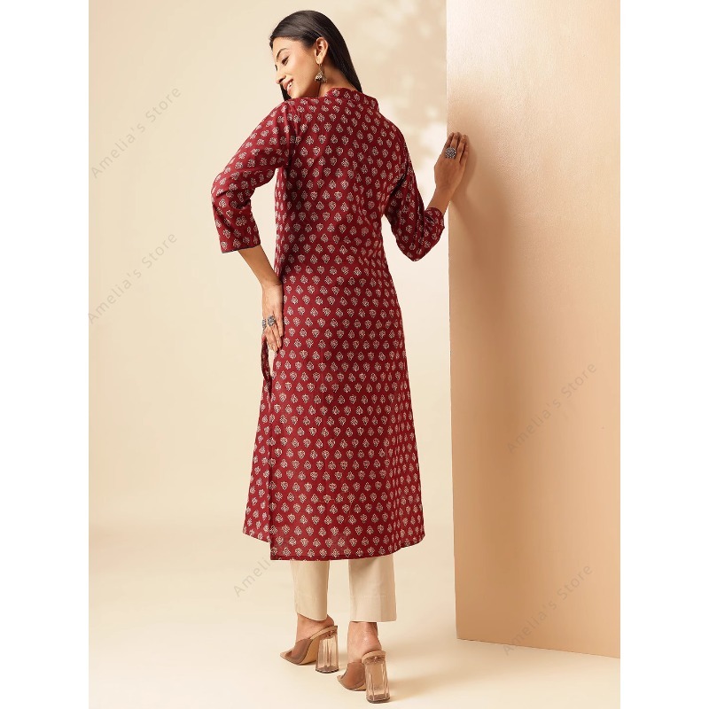 Kurta Étnica con Estampado Flo - Summer Clothing India reseña y precio