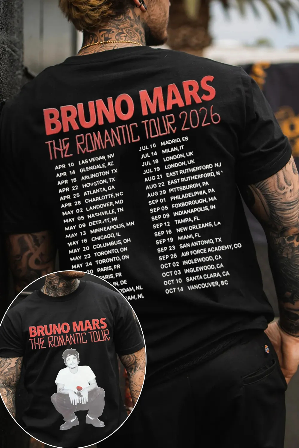 Camiseta gráfica Bruno Mars 20 - Summer Clothing Trends For Women 2026 reseña y precio