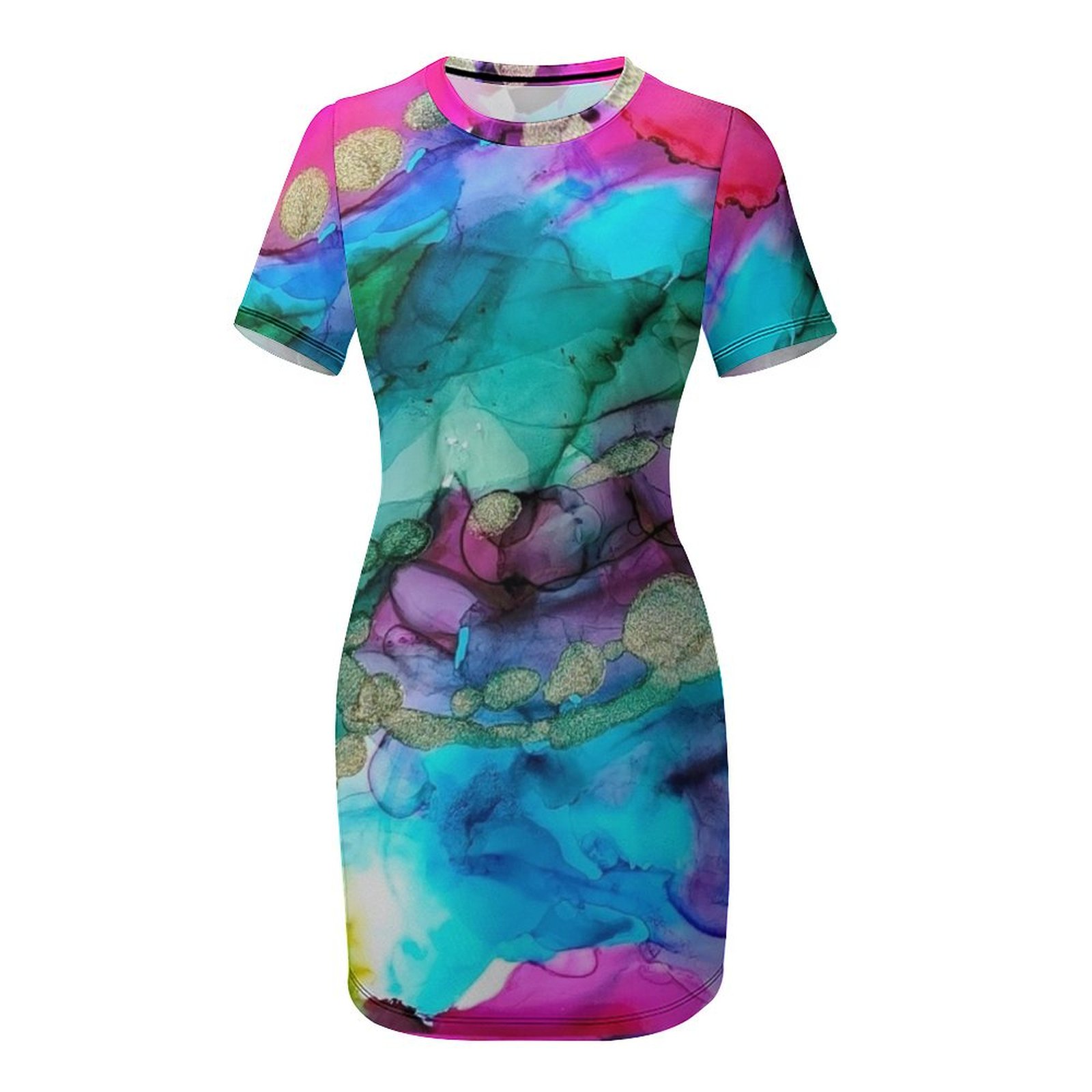 Vestido de manga corta con est - Summer Clothing India reseña y precio