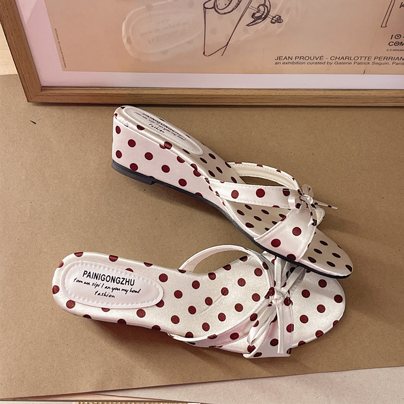 Sandalias de cuña con lazo par - Summer Clothing Fabric reseña y precio