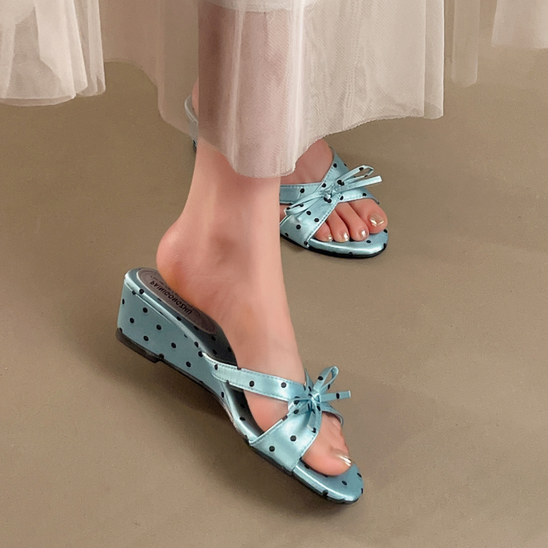 Sandalias de cuña con lazo par - Summer Clothing Fabric reseña y precio