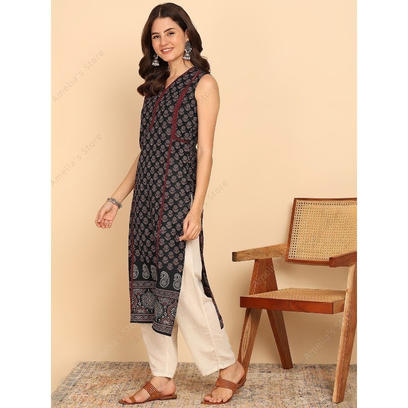 Túnica Kurta de algodón verde  - Summer Clothing India reseña y precio