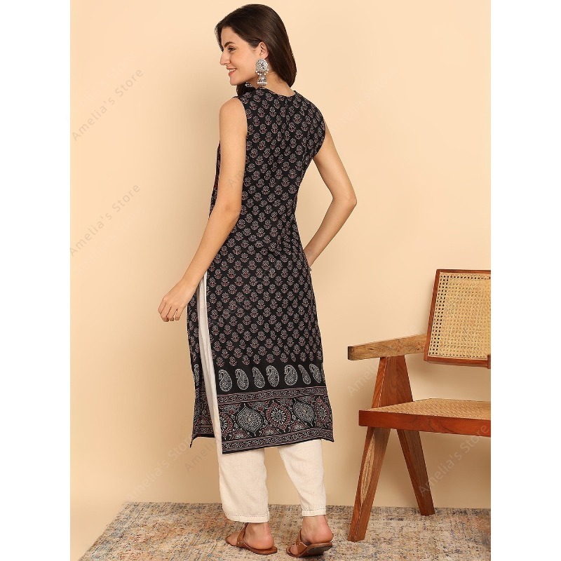 Túnica Kurta de algodón verde  - Summer Clothing India reseña y precio