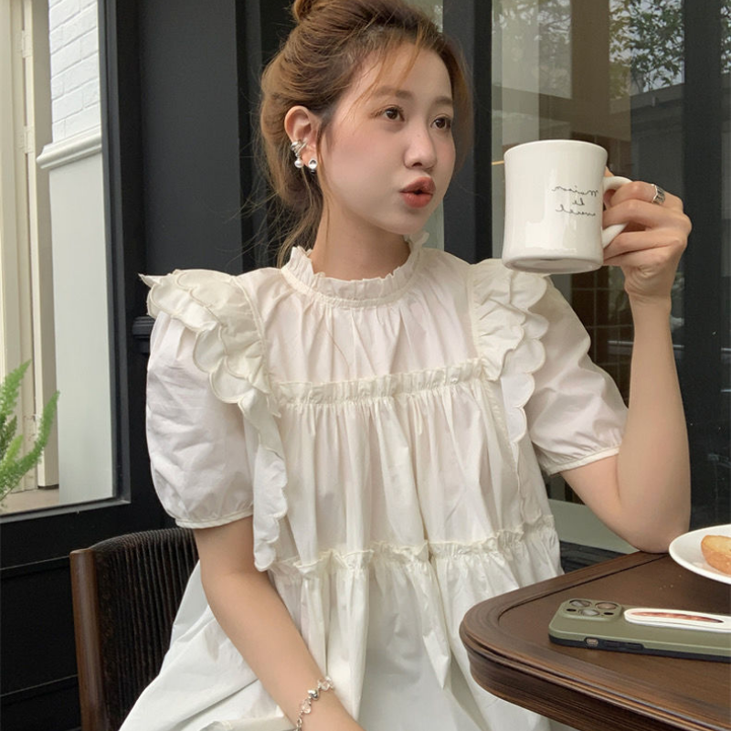 Blusa plisada holgada de manga - Summer Youth Clothing reseña y precio