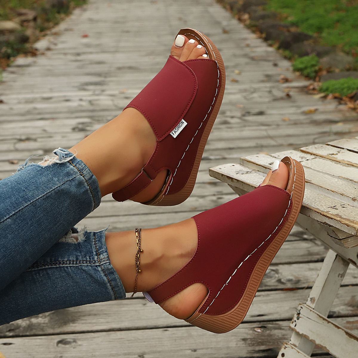 Sandalias de cuña con correa a - Summer Closet reseña y precio