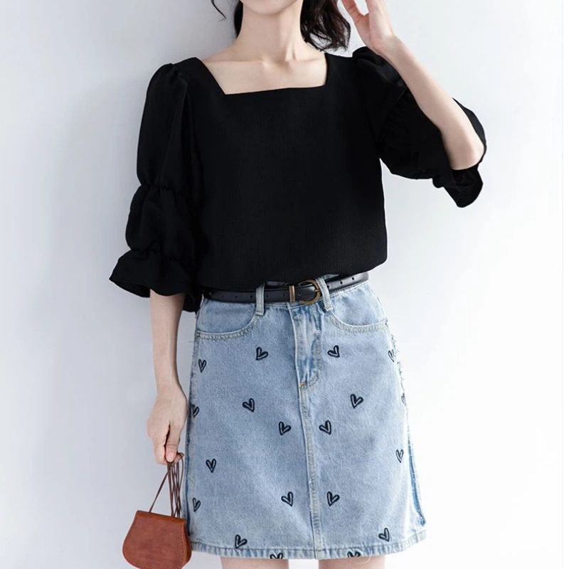 Blusa Plisada de Manga Corta,  - Summer Youth Clothing reseña y precio